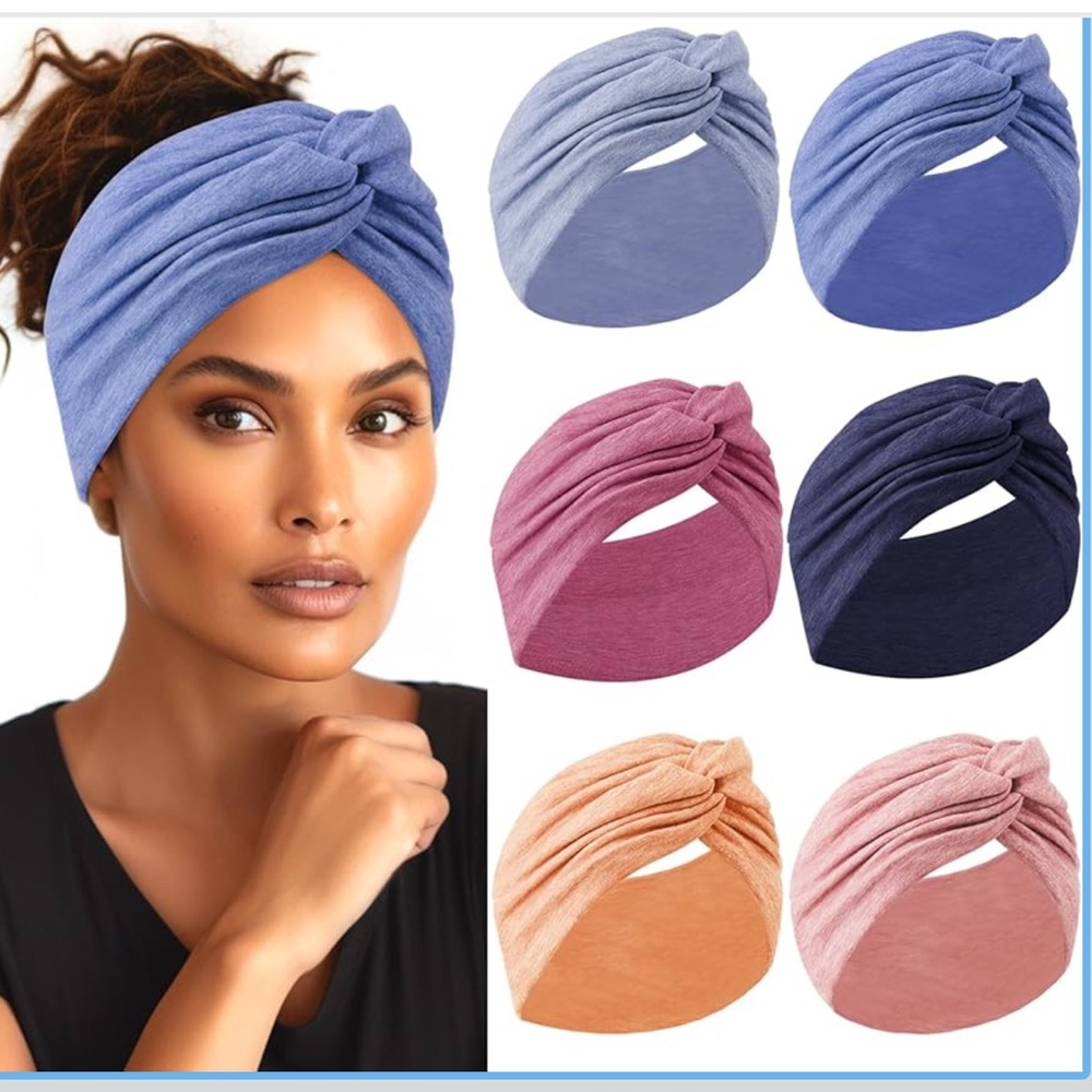 NWT New in Box Pack of Extra Wide Headbands Large Turban Knotted Bandana 7” Boho